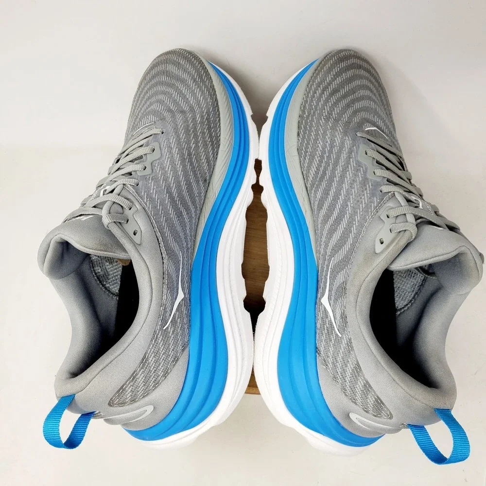 Hoka One One Gaviota 5 Shoes Mens 13 2E WIDE Grey Blue Walking Running Sneaker